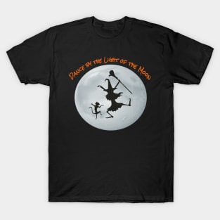 Witch and Black Cat Dancing by the light of the Moon Tee shirt T-Shirt